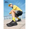 Tênis de corrida impermeável Hongxing Erke Lingkong 2 de couro para homens, sapatos esportivos com sola macia absorvente de choque, tênis masculinos leves resistentes à água
