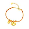 Pulseira S925 Prata Esterlina "Dinheiro Vem Rápido" para Mulheres, Estilo Chinês Retro Trançado Fio Vermelho Pulseira do Zodíaco Atacado