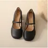 Sapatos Mary Jane de celebridade da internet femininos 2025 verão nova moda Joker doce fivela quadrada retrô salto grosso sapatos atacado