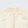Ropa europea y americana para mujer transfronteriza, moda casual de venta caliente en AliExpress, chaqueta corta de satén de seda estilo aviador