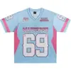 2026 Verano Novedad En Stock Estilo Callejero Americano Personalidad Estampado Bloque de Color Deportivo Manga Corta Camiseta para Hombre Top de Manga Corta Estampado