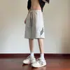Shorts Masculino Americano Verão Novo Seda Gelada Secagem Rápida Calça de Cinco Pontos Solta Casual Sensação Fresca Calça Esportiva Calças de Comprimento Médio para Meninos
