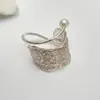 Anillo de Plata de Ley 925 con Líneas Geométricas Texturizadas para Mujer Diseño de Lujo Ligero Sentido Estético Mano de Obra Pesada Estilo Frío INS Anillo de Dedo de Nicho