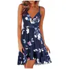 Vestido de Verano 2027 Amazon para Mujer Moda Sexy Escote en V Sin Tirantes Sin Mangas Espalda Descubierta Estampado de Vendaje Fluido