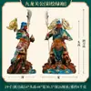 Estátua de Guan Gong Kowloon em Resina com Pintura Cor de Cobre, Estátua de Guan Gong com Cinco Bandeiras para Adoração Doméstica, Decoração para Inauguração de Loja