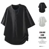 Camiseta para Hombre de Manga Corta con Cuello de Solapa, Tejido de Seda Helada Jacquard, Talla Grande, Corte Holgado, Venta al por Mayor Transfronteriza, Moda Juvenil