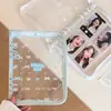 Álbum de Fotos de Hojas Sueltas de 6 Agujeros con Cierre de Cremallera, Cubierta Transparente tipo Abanico para Diario, Álbum Pequeño para Tarjetas, Almacenamiento de Pegatinas