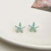 Solo este verde ~ Mori aretes de flor de gota de aceite fresca pequeña, moda, temperamento, aretes comodín, aretes de alto sentido, mujer