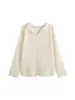 Cárdigan de Punto con Solapa de Encaje Estilo Suave Talla Grande Estilo Invierno 2026 Chaqueta Ajustada con Adorno de Volantes Top para Mujer 25177