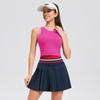 Traje de Tenis Nuevo de Verano para Mujer Cuello Redondo Chaleco Fijo de Coaster Más Falda de Tenis Plisada de Cintura Alta
