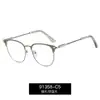 91358 Armação de Óculos Anti-Luz Azul Qualidade de Exportação Armação Óptica de Metal Masculina Rosto Grande Aparência Emagrecedora Espelho Plano Decorativo