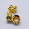 Color oro de 18k cuenta de pluma de agujero grande tejida a mano cuerda de mano cuerda roja diy cuerda de mano accesorios de joyería con cuentas espaciador