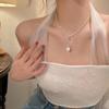 Collar de doble capa con diseño de nicho para mujer, elegante, combinable con todo, con costuras dulces y cadena de clavícula de perlas, ¡nuevo 2022!