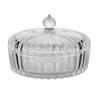 Frasco de Almacenamiento Redondo de Vidrio Grueso en Relieve Frasco de Almacenamiento para Dulces Frasco para Cubos de Azúcar Caja para Especias Caja de Purificación Desmagnetizante de Cristal