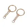 Chaveiro de Metal com Extensão de Corrente de Quatro Seções Acessórios de Joalheria DIY Anel de Chaveiro Pingente para Bolsa de Boneca
