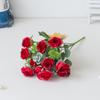 Ramo de Simulación Eucalipto Rosa Pequeña Bodas Nórdicas Ceremonias Auditorio Ramo de Mano Flores Artificiales Pequeños Paquetes Decorativos de Flores
