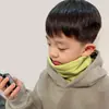 Bufanda de forro polar con cuello alto de doble capa de temperatura constante para niños, también apta para adultos, estilo de dos piezas falsas, otoño e invierno