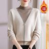 Ropa de Invierno para Madre Suéter Rojo Engrosado con Forro Polar Ropa de Año Nuevo para Mujeres de Mediana Edad y Mayores Camiseta Básica para el Año de la Vida