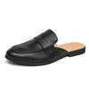 Zapatos Mules de Cuero Cerrados para Vestidor 2026 Verano Transpirables Zapatos de Cuero de Media Caña Mocasines para Hombre Sandalias de Media Caña Slip-On