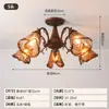 Lámpara de araña retro francesa para sala de estar y comedor, lámpara de pasillo de estilo medieval americano del Mar del Sur, lámpara principal de vidrio de múltiples cabezas