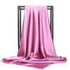 Pañuelo cuadrado grande de color sólido 90cm pañuelo casual malayo pañuelo de regalo de seda artificial chal monocromático pañuelo barato al por mayor