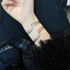 Pulseras de Ola Japonesas y Coreanas Europeas y Americanas Diseño Abierto Tridimensional de Doble Capa Venta al por Mayor Dropshipping Joyería de Oro Rosa Patrón de Ola