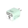 Nuevo Cargador de Teléfono Móvil de Color Macarrón con Cable Retráctil, Protocolo Completo, Carga Rápida de 65W, Puerto Múltiple 1Pd+Usb, Cargador de Viaje