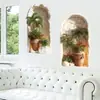 Estilo Simples Vaso de Planta Tropical Adesivos de Parede Decoração de Fundo para Quarto Sala de Estar Estudo Adesivos Autoadesivos Atacado em Estoque