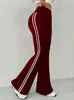 Calça Casual Feminina Amazon Transfronteiriça Cintura Alta Perna Larga Verão Novo Reta Slim Calça Flare Americana