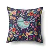 Funda de Almohada de Pájaro Geométrico de un Solo Lado Funda de Almohada de Oficina Funda de Almohada Lumbar Poliéster Funda de Almohada Sencilla para Sofá