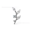 Brincos de Titânio Liga F136 Brincos de Folha Zircônia Incrustada Brincos Internos Espirais para Cartilagem Auricular G23 Titânio Joias para Piercing Acessórios