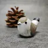 Mini Adornos de Tallado en Madera de Pájaro Perla, Pájaros Tallados en Madera Maciza Hechos Completamente a Mano, Decoración de Escritorio, Pequeños Regalos y Manualidades