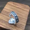 Nuevo Anillo Étnico Retro de Plata de Ley S925 al por mayor Dongdaemun Anillo Abierto de Estrella de Cinco Puntas para Pareja Hombres y Mujeres