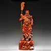 Adornos de Estatua de Guan Gong Tallada en Palo de Rosa Guan Yu Wu Caishen Decoración para el Hogar Sala de Estar Entrada Oficina Artesanías de Caoba