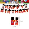 Decoración de Fiesta de Cumpleaños Temática de Mickey Bandera de Mickey Inserto para Pastel Globo Colgante Espiral Suministros para Fiesta