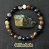 Pulsera Popular Transfronteriza Temu Xiyin Tk con Cuentas Hecha de Aventurina Verde Ojo de Tigre Pulsera Elástica Hecha a Mano