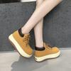 Botas Feias de Cabeça Grande para Mulheres 2025 Outono Novo Estilo Britânico Retrô Botas de Ruibarbo Botas Curtas da Moda com Solado Grosso para Mulheres
