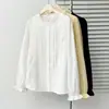 Camisa para ir al trabajo para mujeres de talla grande, top elegante arrugado, nuevo estilo de otoño, talla grande, elegante camisa de manga larga con encaje 0723