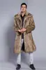 Abrigo de piel sintética para hombre, nuevo estilo otoño e invierno, abrigo largo de piel sintética con cuello cuadrado para hombre, en stock para comercio exterior europeo y americano