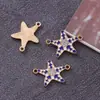 Estrela-do-mar Pentagonal de Diamante Acessórios de Metal Acessórios de Anéis Duplos Florais Pulseira DIY Acessórios de Contas em estoque Atacado
