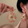 Nuevos Pendientes de Rafia Tejida Estilo Bohemio de Moda para Vacaciones en la Playa en Hawái Exquisitos Pendientes de Estilo Bohemio