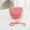 Bolsa de paja bolsa tejida bolsa pequeña para niños niña teléfono móvil colgado verano viaje playa punto escénico monedero mayoreo