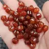 Ónice Rojo Hielo Perlas de Cinco Bordes Perlas Dispersas de Jade Calcedonia Roja Marco Pulsera Collar Perlas de Buda Joyería Accesorios Perlas
