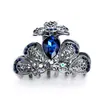Nuevo Clip de Agarre Retro Plata Antigua Gotas de Agua Diamante Accesorios para el Cabello de Mujer Pasador Joyería Tienda Tocados Mayoreo