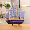 Velero Pequeño Pintado Creativo Decoraciones para el Hogar Velero de Madera Hecho a Mano Maquetas Artesanales Adornos Pequeños para Vestir Pasteles