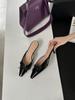 Amazon 2024 Nuevos Zapatos de Tacón de Aguja con Lazo Exportación Talla Grande Borgoña Zapatillas Exteriores Retro Punta Afilada Medias Zapatillas