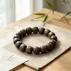 Pulsera de Cuentas de Oración de Madera de Ala de Pollo Pequeña de Agarwood Baiqinan Vietnamita de una Sola Vuelta Accesorio Cultural Unisex Pulsera de Cuentas de Oración Estilo Vintage