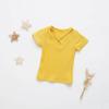 Camiseta de Algodón de Manga Corta para Bebé Niña de Verano Cuello Hueco Nueva Camiseta de Hilo de Algodón para Niña de Comercio Exterior Ropa Infantil