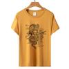 Dia dos Namorados Transfronteiriço Fornecer novos produtos para homens e mulheres Dragão chinês estampado Pullover algodão solto manga curta camiseta feminina