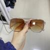 Gafas de Sol Doble Puente Nuevo Retro Transfronterizas, Gafas de Marco Grande de Moda y Sencillas Ins Personalizadas Lentes Marinas Gafas al por Mayor